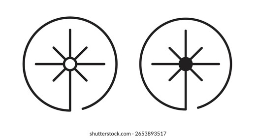 Ilustración vectorial del icono del haz del laser en un fondo transparente.