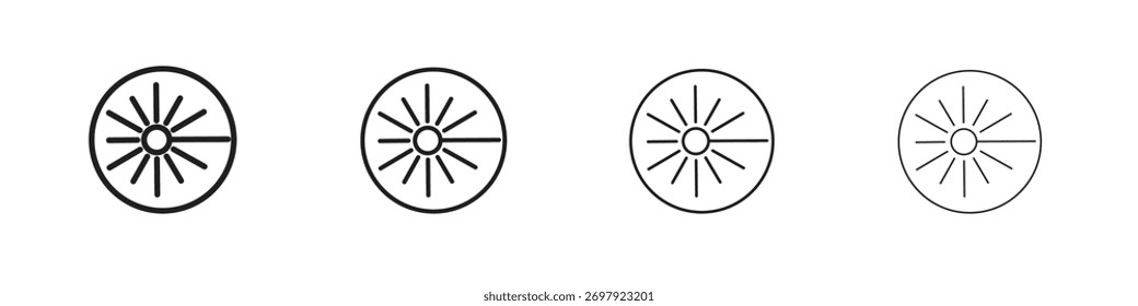 Ilustración vectorial de icono de haz láser. Vector editable EPS 10.