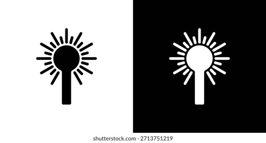 Icono de rayo láser. Ilustración vectorial. Silueta en color negro