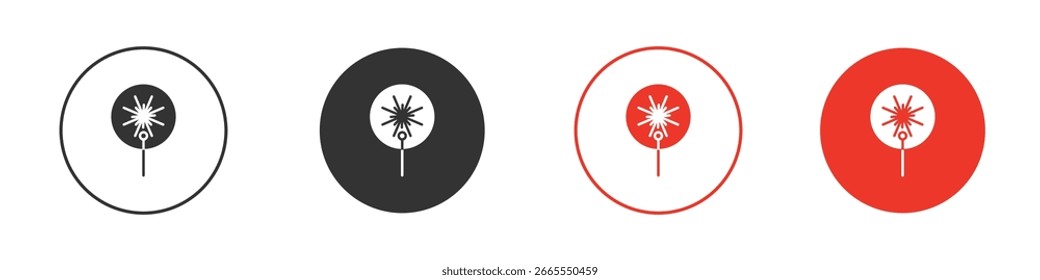 Iconos del rayo láser. Estilo de diseño plano. Símbolos de Vector de Diseño gráfico. 