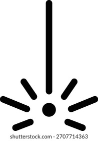 Icono de línea de Vector de luz de haz láser