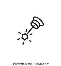 Laser beam line icon. Machine, ray, cutting. Industry concept. Can be used for topics like manufacturing, metallurgy, machine technology