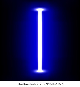Laser beam. Neon light. Vector illustration.