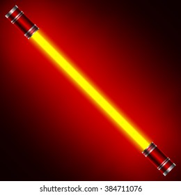 Laser beam. Neon light. Vector illustration.
