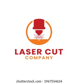 Laser Beam Plasma Machine Cutting Engraving Welding Melting Milling Manufacturing Metalwork Workshop Industry Company Simple Flat Logo Design