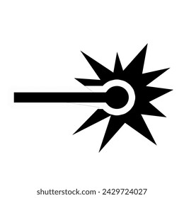 Icono plano de rayo láser aislado sobre fondo blanco. Ilustración vectorial.