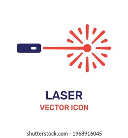 Laser beam ray red icon vector
