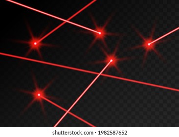 Laser beam red light. Vector laser beam line ray glow effect energy