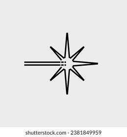Icono de línea del vector de haz láser