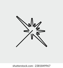 Icono de línea del vector de haz láser