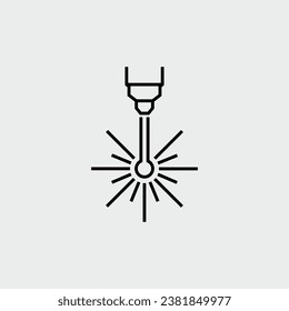 Laser Beam Vector Line Icon