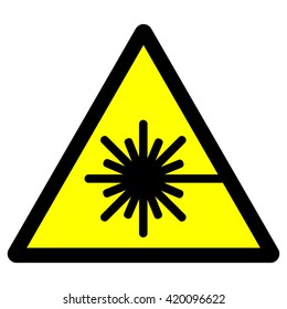 Laser beam warning sign , vector illustration