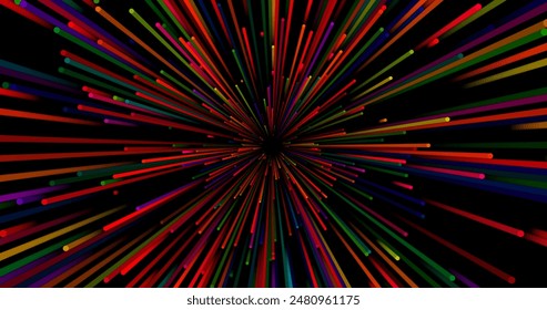 Laser beams of blue and red emitted in different directions. Vector illustration. Light Effects Night background