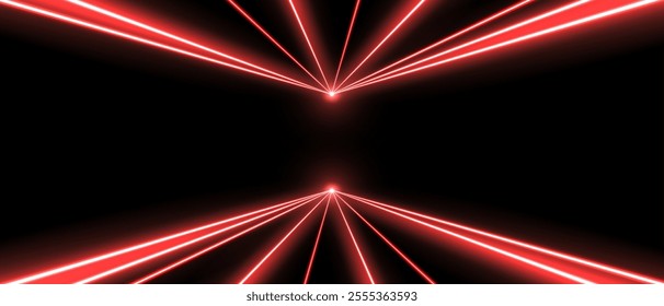 Laser beams, concert or nightclub spotlights light effect.