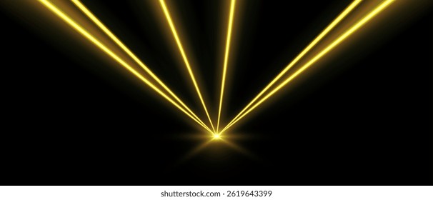 Laser beams, concert or nightclub spotlights light effect.