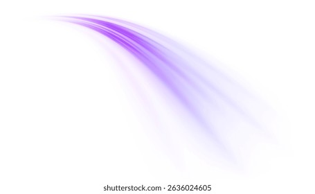Laser beams glowing abstract sparkling isolated on transparent background. Neon line as speed or arc, turn, twist, bend in light effect. Light arc in neon colors. PNG, lens, neon, line, blur, beam.