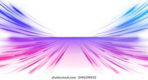 Laser beams glowing abstractly sparkle isolated on a transparent background in PNG format. Dark blue abstract background with ultraviolet neon glow, blurry light lines, waves.	