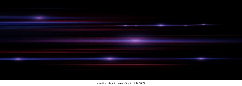 laser beams. Glowing stripes on a dark background. horizontal beams. Abstract background. Rays. Flashes of light on a dark background.