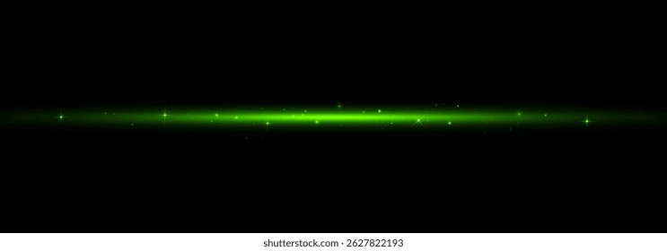 	
Feixes de laser e conjunto de luz horizontal verde. Efeitos de Flash brilhante com linhas de velocidade, rajadas de luz e listras brilhantes no fundo transparente para ilustração digital ou futurista