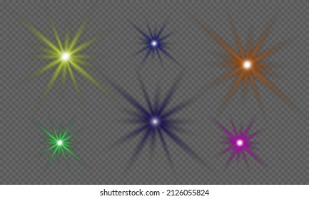 Laser beams, horizontal light beams. Beautiful light flashes. Glowing stripes on a light background in the form of a star. Glowing abstract glitter background with lined.