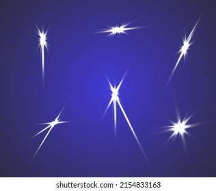 Laser beams, horizontal light beams. Beautiful light flashes. Glowing stripes on a dark background in the form of a star. Glowing abstract glitter background with lined.