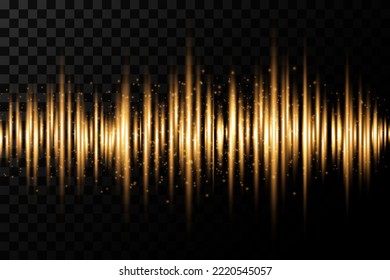 Laser beams, horizontal light lines. Beautiful light flashes dust. Glowing stripes of dust on a dark background. Bright abstract sparkling background with lining.