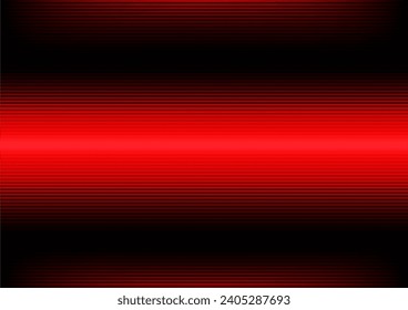 Laserstrahlen, horizontale Lichtstrahlen. Rotes Licht brennt. Glühende Streifen auf dunklem Hintergrund. High-Tech-Konzept. Vektorgrafik. Verwenden Sie als Hintergrund, Bildschirmhintergrund, Website, Präsentation.