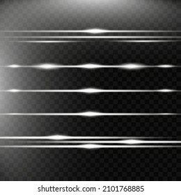 Laser beams, horizontal light rays.Beautiful light flares. Glowing streaks on dark background. Luminous abstract sparkling lined background.Glare