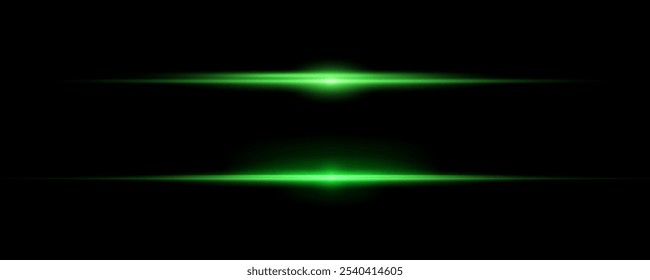 Rayos láser, rayos Horizontales de luz, línea verde.