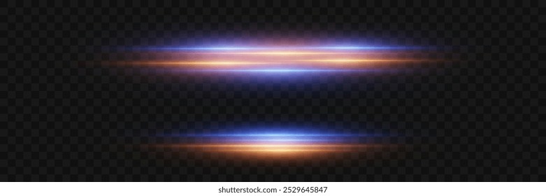 Laser beams of light. Light effect of flash and flare. On a transparent background.