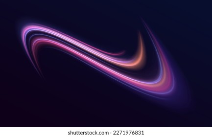 Laser beams luminous abstract sparkling isolated on a transparent background. Abstract neon color glowing lines background