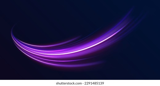 Laser beams luminous abstract sparkling isolated on a transparent background. Light and stripes moving fast over dark background.	