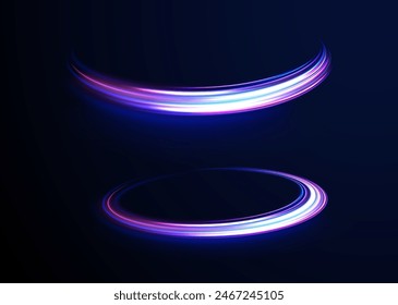 Laser beams luminous abstract sparkling isolated on a transparent background. Abstract neon color glowing lines background.	
