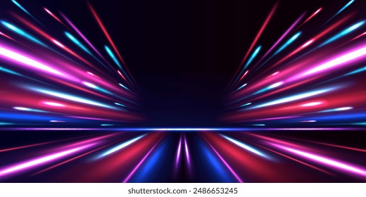 Laser beams luminous abstract sparkling isolated on a transparent background. Radial color spirals. Vector blue glowing lines air flow effect. Speed connection vector background.	
