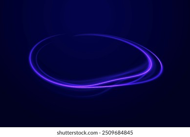 Laser beams luminous abstract sparkling isolated on a transparent background. Acceleration speed motion on night road. Light and stripes moving fast over dark background.