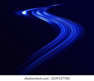 Feixes de laser luminoso abstrato cintilante isolado em um fundo transparente. Energia abstrata na forma de faixa, arco, curvatura e ziguezague em cores neon com efeito de luz.	
