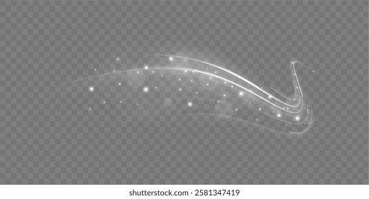 Laser beams luminous abstract sparkling isolated on a transparent background.  Abstract background in blue and purple neon glow colors. Png, lens, light, neon, line, blur, beam, ray.