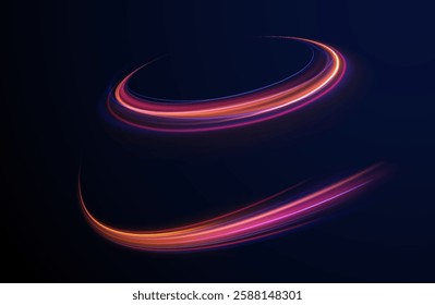 Laser beams luminous abstract sparkling isolated on a transparent background.  Abstract background in blue and purple neon glow colors. Png, lens, light, neon, line, blur, beam, ray.