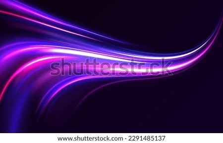 Laser beams luminous abstract sparkling isolated on a transparent background. Light and stripes moving fast over dark background.	