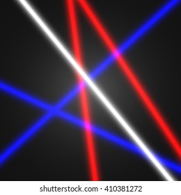 Laser beams. Vector illustration.