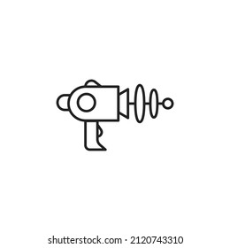 Laser blaster icon. High quality black vector illustration.