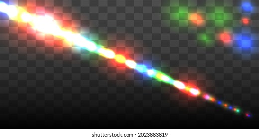 laser, bright, multi-colored beam. Crossing space on a transparent background.
