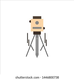 Laser, Building, Construction, Level, Tool  Flat Color Icon. Vector icon banner Template