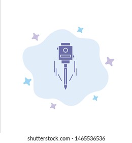 Laser, Building, Construction, Level, Tool Blue Icon on Abstract Cloud Background. Vector Icon Template background