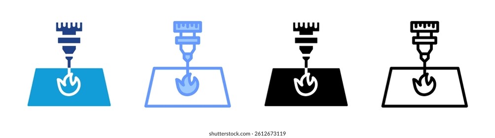 Laser Burn icon set multiple style collection