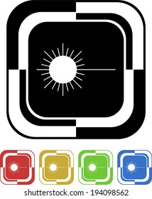 Laser button mosaic square retro colors