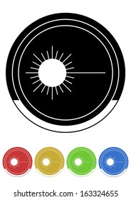Laser button retro colors