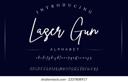 Laser calligraphy script. Vector alphabet.