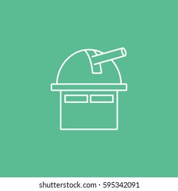 Laser Cannon Line Icon On Green Background