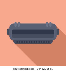 Laser cartridge icon flat vector. Computer device. Machine gadget can